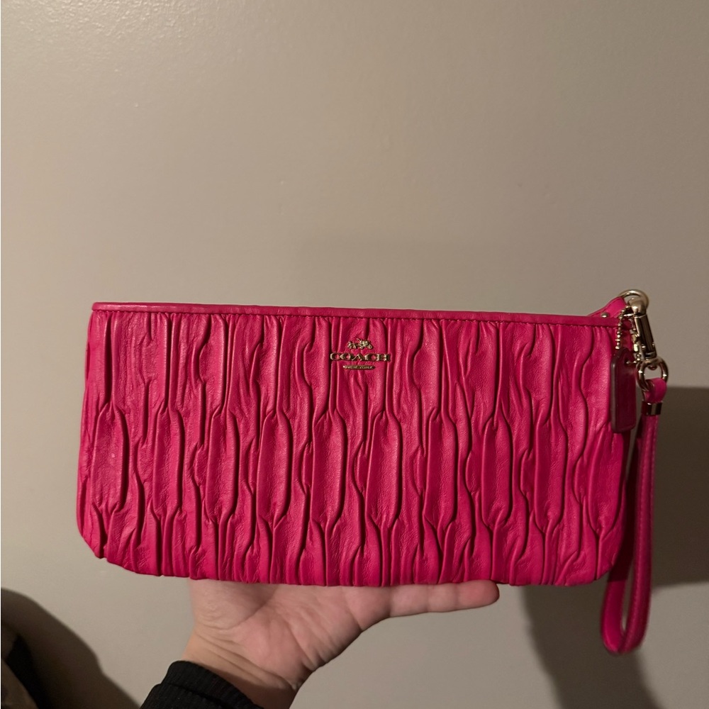 Coach Pink and gold Wristlet